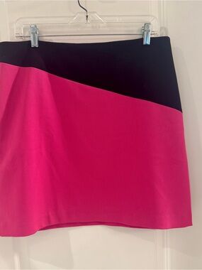 INC International Concepts Hot Pink & Black Colorblock Mini Skirt
